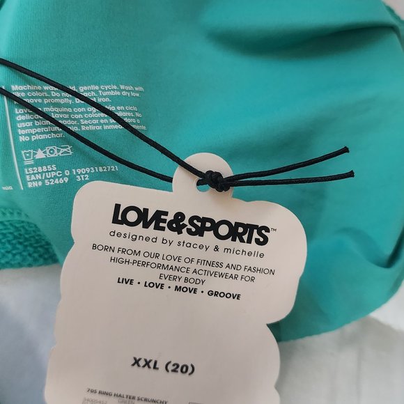 NWT Love & Sports Green 2 Piece Bathing Suit Size XXL (20) - Picture 4 of 4